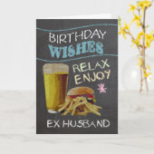 Ex Husband Trendy Chalk Board Effekt mit Bier Karte (Gelbe Blume)