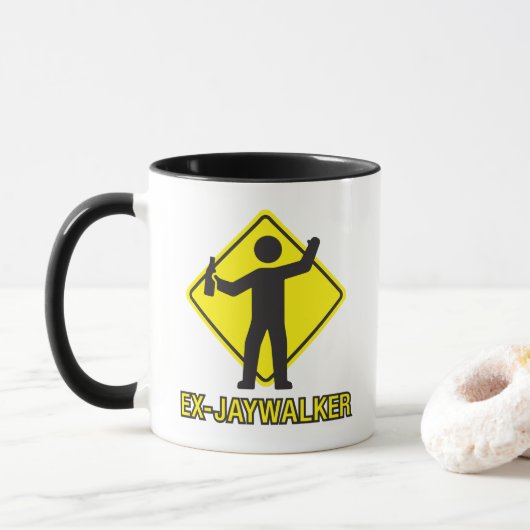Ex-Jaywalker Funny Sobriety Sprichwort Tasse (Mit Donut)