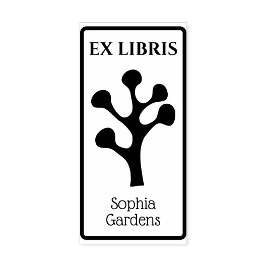 Ex Libris Abstrakter Baum/Pflanze 01 Gummistempel (Prägung)
