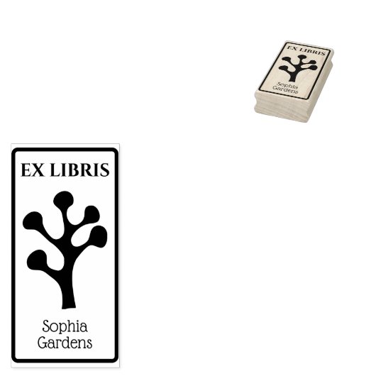 Ex Libris Abstrakter Baum/Pflanze 01 Gummistempel (Stempel)
