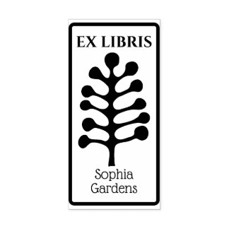 Ex Libris Abstrakter Baum/Pflanze 02 Gummi Briefma Gummistempel