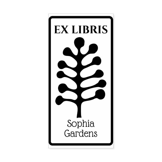 Ex Libris Abstrakter Baum/Pflanze 02 Gummi Briefma Gummistempel (Prägung)