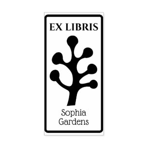 Ex Libris Abstrakter Baum/Pflanze 03 Gummi Briefma Gummistempel