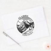 Ex Libris - Alpenlandschaft Runder Aufkleber (Umschlag)