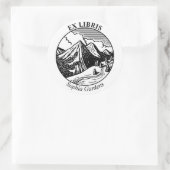 Ex Libris - Alpenlandschaft Runder Aufkleber (Tasche)