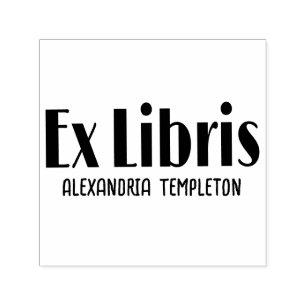 Ex Libris Art Deco Vintage Text #2 Bibliothek Buch Permastempel