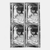 Ex Libris Art Nouveau Frauen lesen Geschirrtuch (Vertikal)