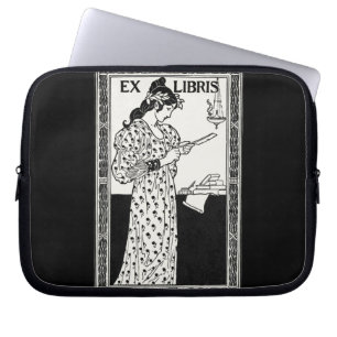 Ex libris art nouveau laptopschutzhülle