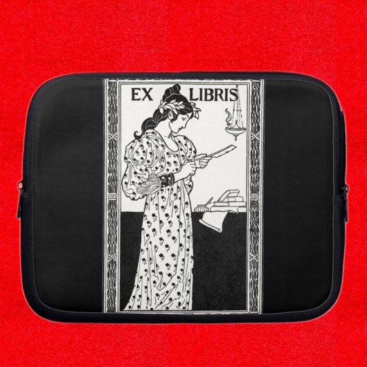 Ex libris art nouveau laptopschutzhülle