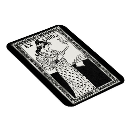 Ex libris art nouveau magnet (Rechte Seite)