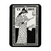 Ex libris art nouveau magnet (Vertikal)