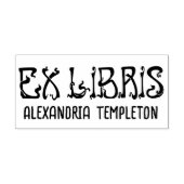 Ex Libris ArtNouveau Text Letter Library Book Name Permastempel (Design)
