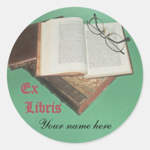Ex Libris Aufkleber, Runder Aufkleber
