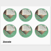 Ex Libris Aufkleber, Runder Aufkleber (Blatt)