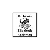 Ex Libris (Aus der Bibliothek) Buchzeichen Gummistempel (Prägung)