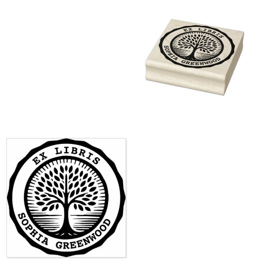 Ex Libris - Baum 02 Gummistempel (Stempel)