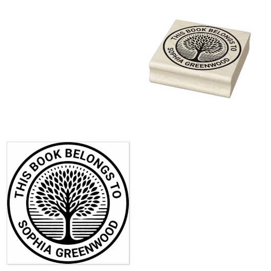 Ex Libris - Baum 03 Gummistempel (Stempel)