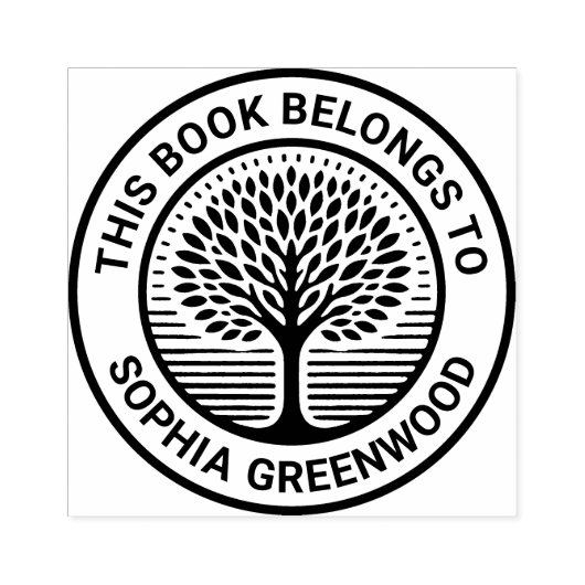 Ex Libris - Baum 03 Gummistempel (Prägung)