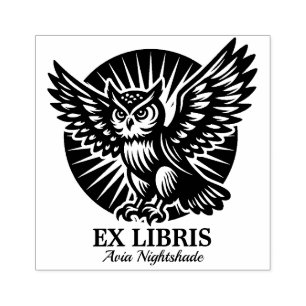 Ex Libris - biblische Eule Gummistempel