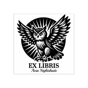 Ex Libris - biblische Eule Gummistempel
