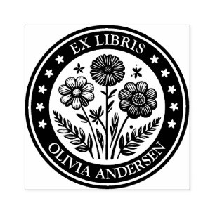 Ex Libris - Blumenarrangements Gummistempel