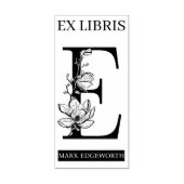 EX libris Book library Buchzeichen monogram E Gummistempel (Prägung)