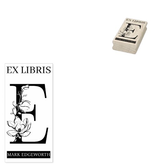EX libris Book library Buchzeichen monogram E Gummistempel (Stempel)