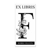 EX libris Book Library Buchzeichen monogram F Gummistempel (Prägung)