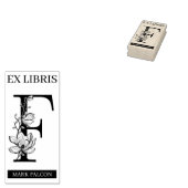 EX libris Book Library Buchzeichen monogram F Gummistempel (Stempel)