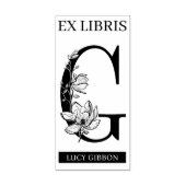 EX libris Book library Buchzeichen monogram G Gummistempel (Prägung)
