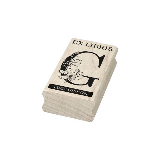 EX libris Book library Buchzeichen monogram G Gummistempel (Stempel)