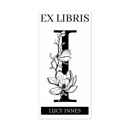 EX libris Book library Buchzeichen monogram I Gummistempel (Prägung)