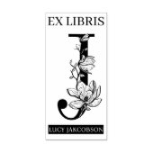 EX libris Book Library Buchzeichen monogram J Gummistempel (Prägung)