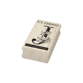 EX libris Book Library Buchzeichen monogram J Gummistempel