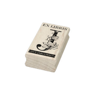 EX libris Book Library Buchzeichen monogram J Gummistempel