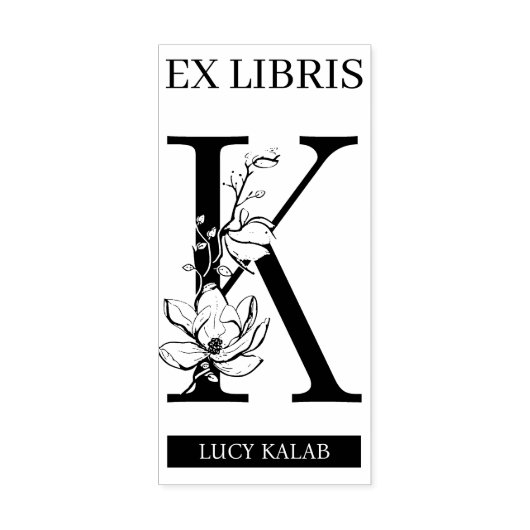 EX libris Book Library Buchzeichen monogram K Gummistempel (Prägung)