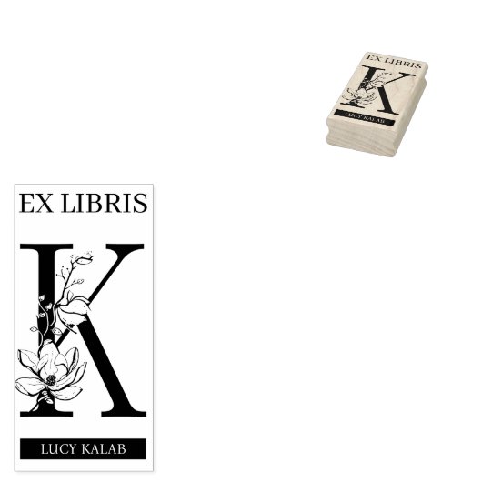 EX libris Book Library Buchzeichen monogram K Gummistempel (Stempel)
