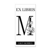EX libris Book library Buchzeichen monogram M Gummistempel (Prägung)