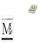 EX libris Book library Buchzeichen monogram M Gummistempel (Stempel)