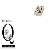 EX libris Book Library Buchzeichen monogram Q Gummistempel (Stempel)