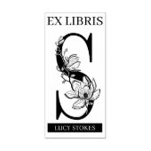 EX libris Book Library Buchzeichen Monogram S Gummistempel (Prägung)