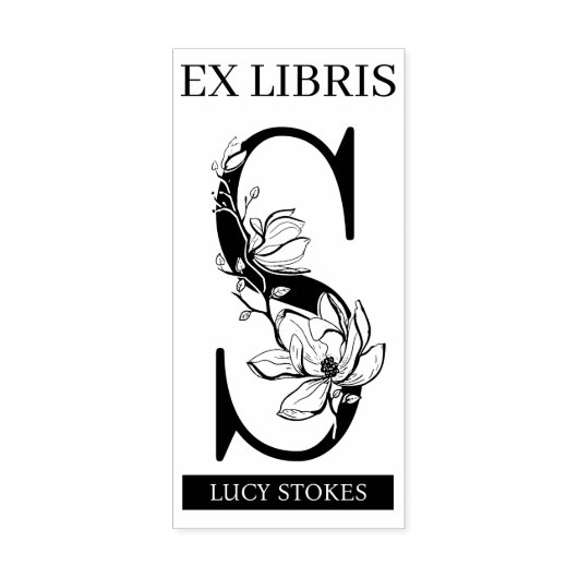 EX libris Book Library Buchzeichen Monogram S Gummistempel (Prägung)