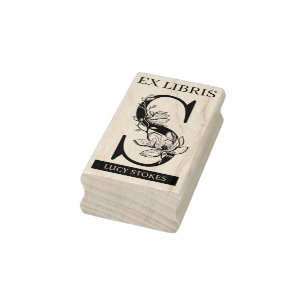 EX libris Book Library Buchzeichen Monogram S Gummistempel