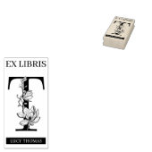 EX libris Book Library Buchzeichen Monogram T Gummistempel (Stempel)