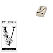 EX libris Book Library Buchzeichen monogram V Gummistempel (Stempel)