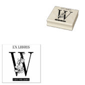 EX libris Book Library Buchzeichen monogram W Gummistempel (Stempel)