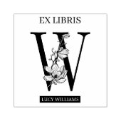 EX libris Book Library Buchzeichen monogram W Gummistempel (Prägung)