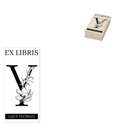 EX libris Book Library Buchzeichen Monogram Y Gummistempel (Stempel)