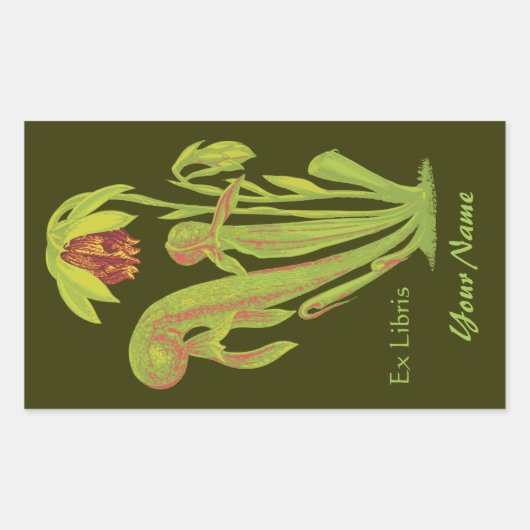 Ex Libris Botanical Book Name Plate Stickers (Vorderseite)