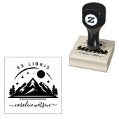 Ex libris Buch Briefmarke mit Berg Gummistempel (Stempel)